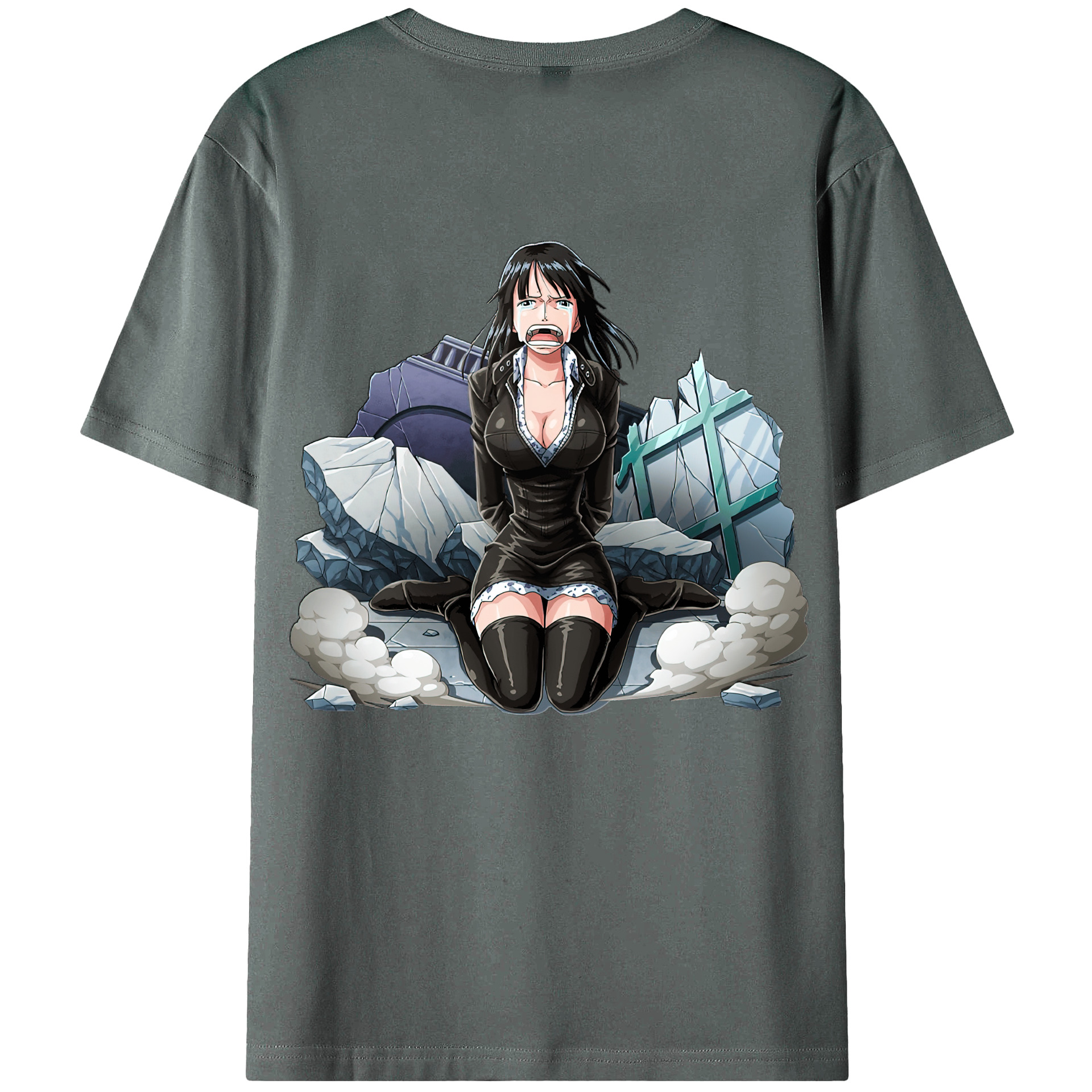 ワンピース ニコ・ロビン ONE PIECE Nico Robin 綿100％ メンズ半袖Tシャツ（バックプリント） 通気性